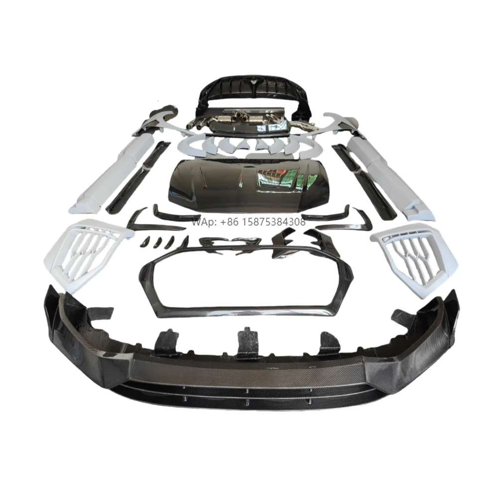 Suitable for RS Q8 Carbon Fiber Front and Rear Bumpers, Side Skirts, Engine Hood, Mudguards, M-shaped Body Kit