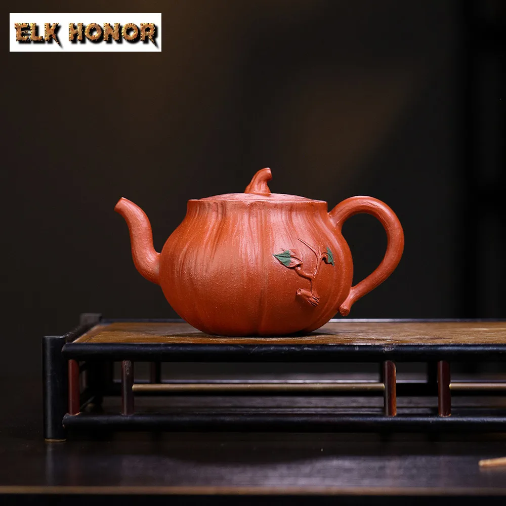 310ml Antique Yixing Purple Clay Teapots Handmade Stump Pot Raw Ore Downhill Mud Tea Soaking Kettle Zisha Tea Set Decoration