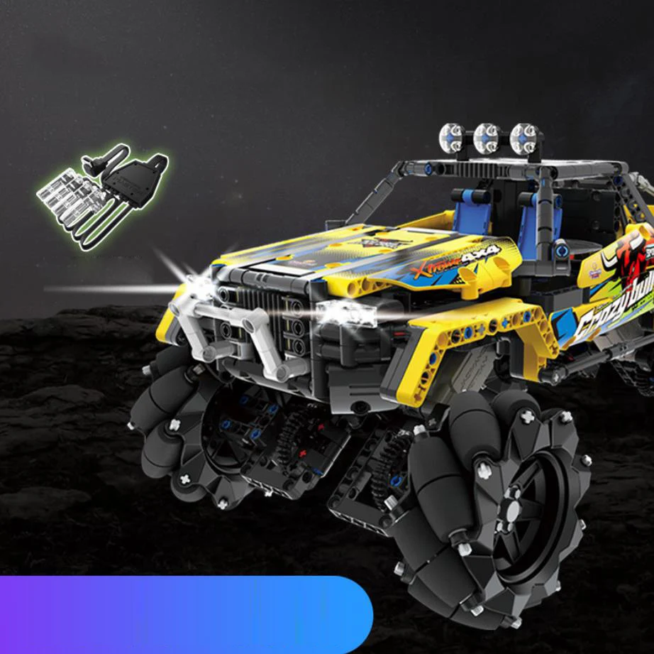 Technical Stunt Drift Radio 2.4ghz Remote Control Car Build Block Mecanum Wheel 4X4 Vehicle Orv Monsters Brick With Light Rc Toy