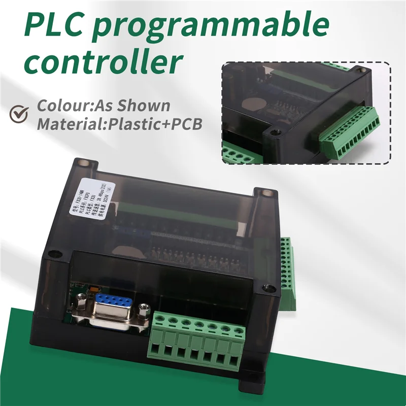 

FX3U 14MR 6AD 2DA RS485 8 Input 6 Relay Output 6 Analog Input 2 Analog (0-10V) Output PLC Controller Board