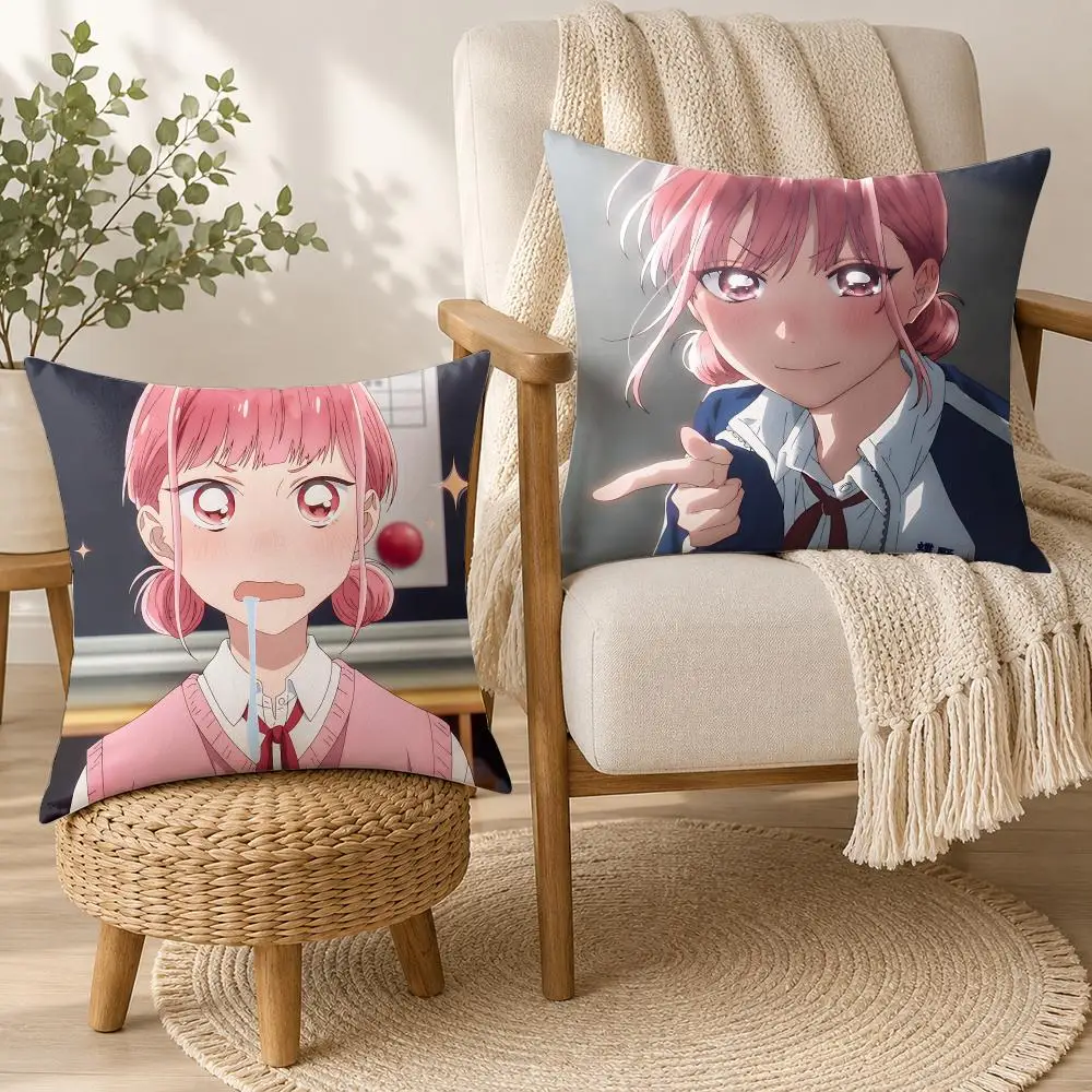 Blue Box Cute Cartoon Cushion Cover Square Decorative Throw Pillow 40x40cm For Sofa Bedroom Living Room Home Decor
