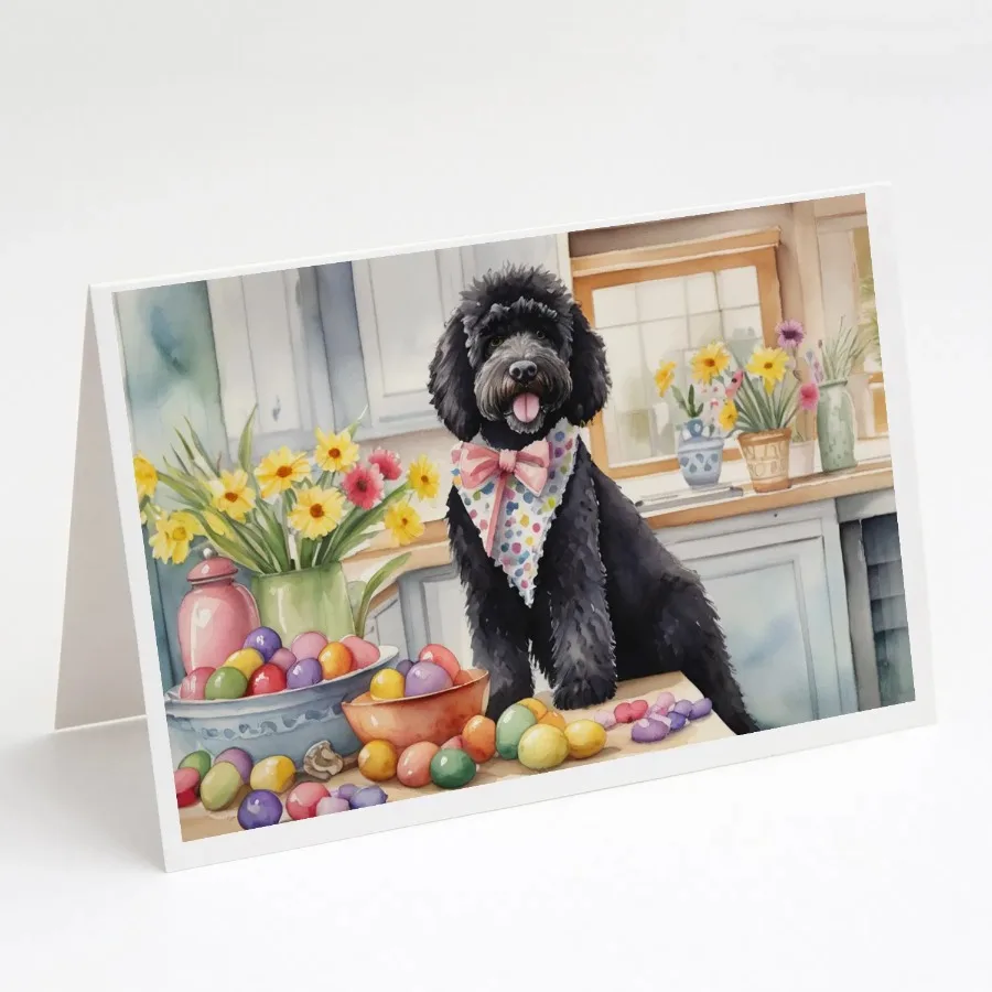 

Drating Easter Portuguese Water Dog Greeting Cards Pack of 8 Blank Cards with Envelopes Whimsical A7 Size 5x7 Blank Note Cards