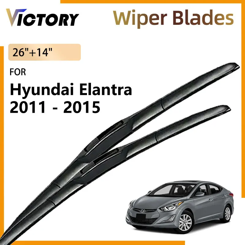 Natural Rubber Front Wiper Blades For Hyundai i35 Elantra 2011 - 2015 2014 2013 2012 MD UD Avante Windshield Windscreen Brushes