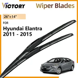 Natural Rubber Front Wiper Blades For Hyundai i35 Elantra 2011 - 2015 2014 2013 2012 MD UD Avante Windshield Windscreen Brushes