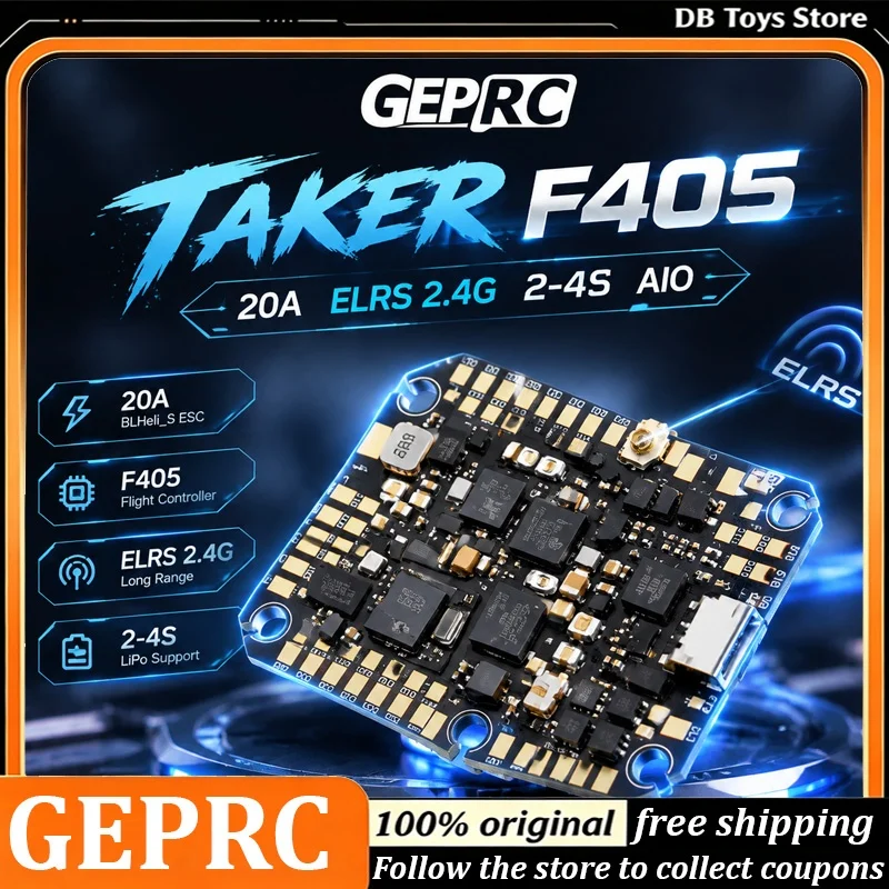 GEPRC TAKER F405 20A AIO Flight Controller 2.4G ELRS Receiver 2-4S FPV Drone Quadcopter Replacement Parts Hobby Accessory gifts