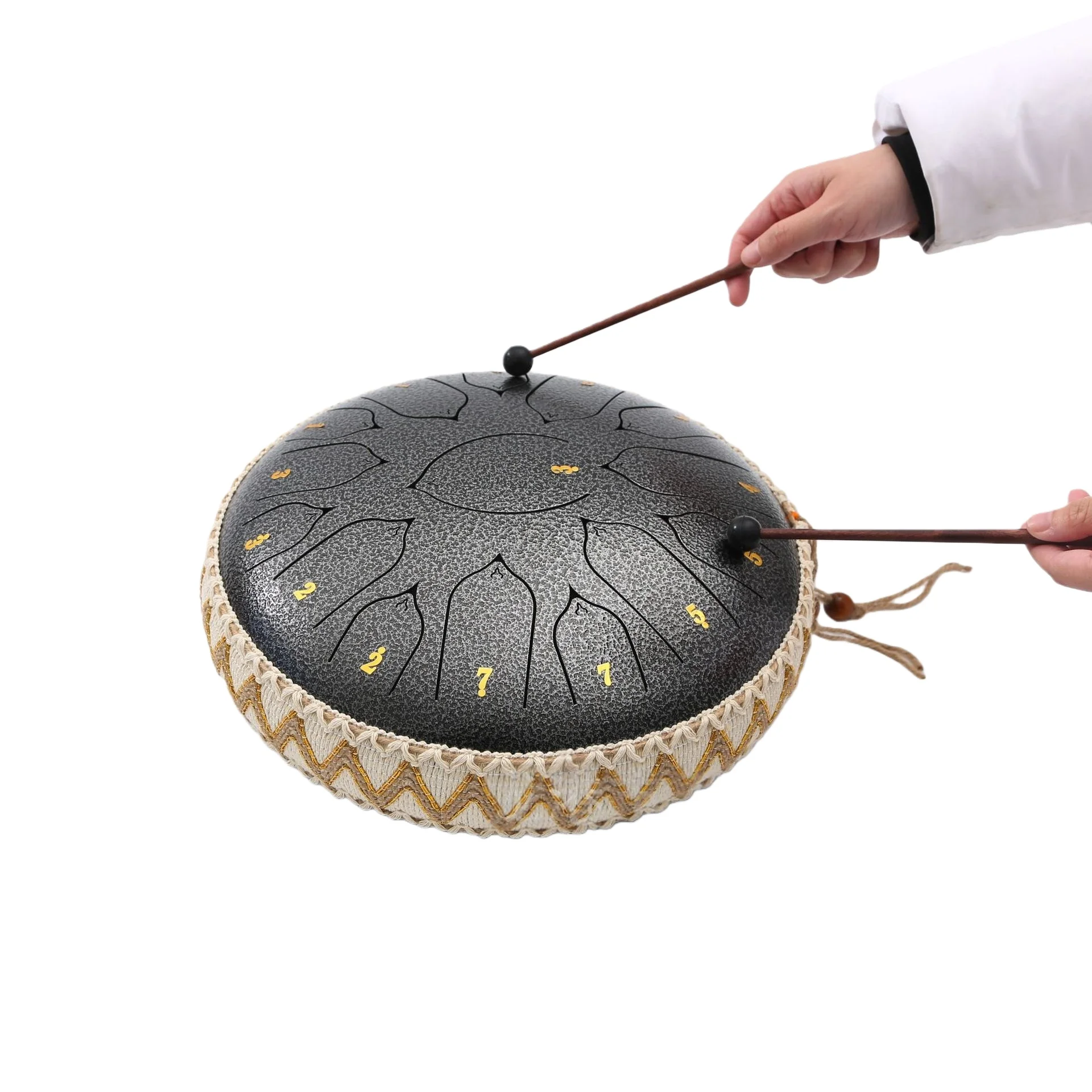

13 Inch 15 Music Note Hand-clicked Steel Tongue Drum Color Tambourine Meditation Beginner Child Enlightenment
