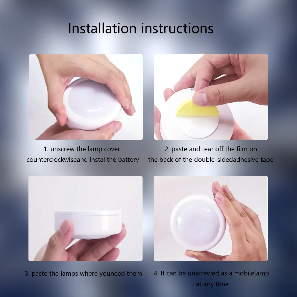 Hot Dimmable Under Cabinet LED Night Light Wireless White Remote Control Battery Power For Kitchen Closet Wardrobe White