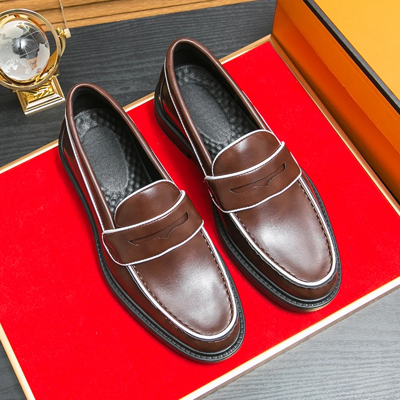 Zapatos de vestir a la moda para hombre, calzado ligero y cómodo de un paso, color negro y marrón, talla 38-46