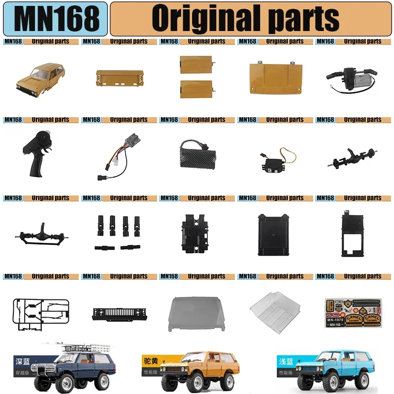 MN168 Rc Car Original Parts of Housing Front and Rear Bridge Electric Modulation Receiver Connecting Rod Girder Motor Wave Box