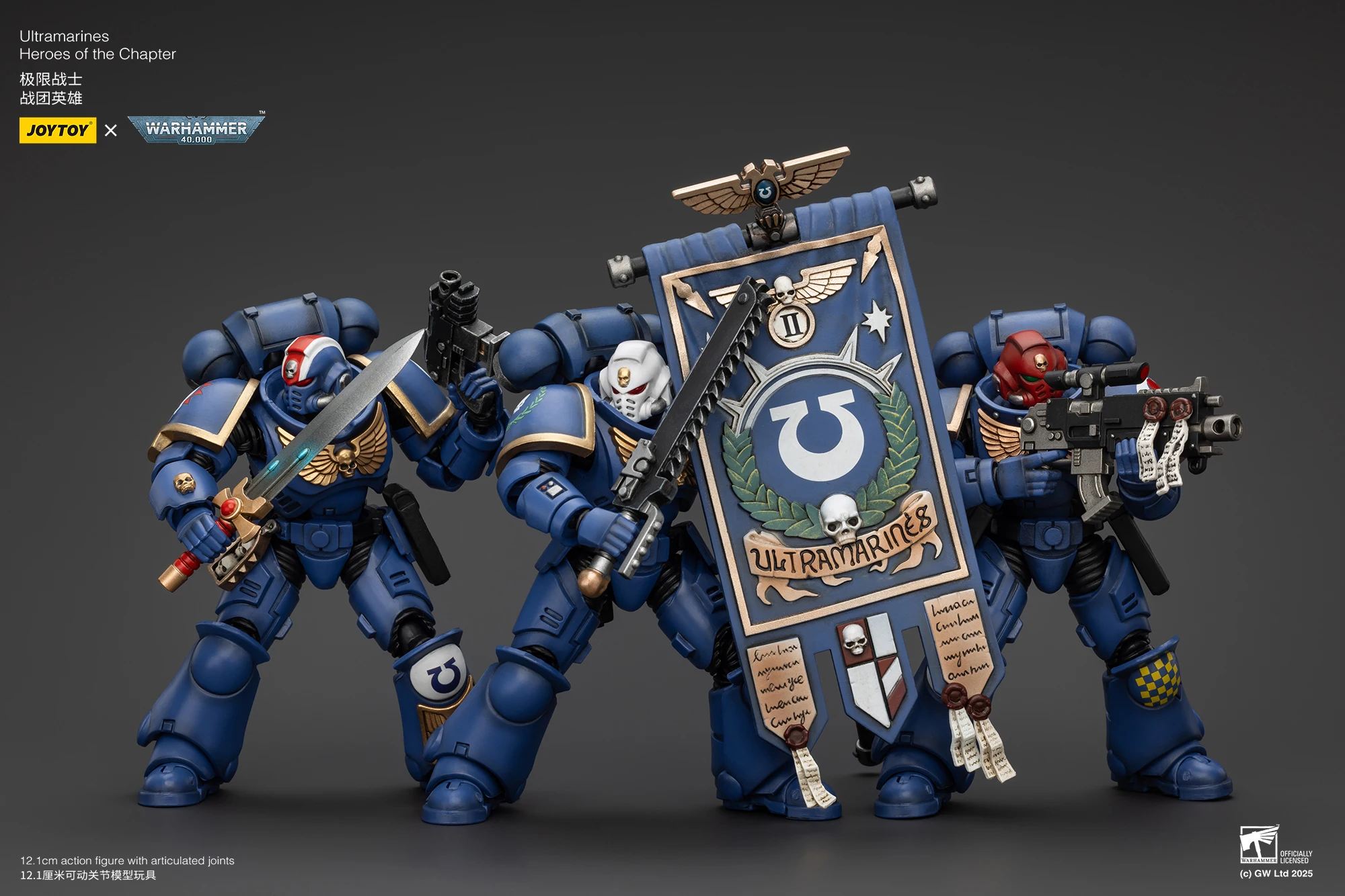 【JOYTOY】Warhammer 40K Ultramarines Heroes of The Chapter Primaris antiguo Posca 1/18 figura de acción de juguete