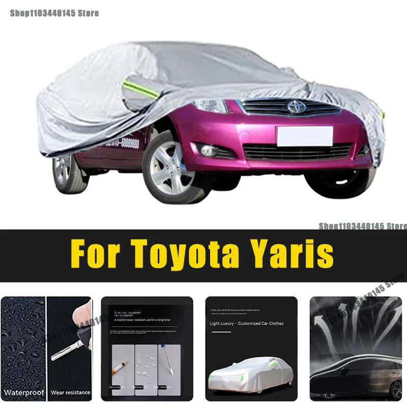 Full Car Covers Outdoor Sun UV Protection Dust Rain Snow Oxford cover Protective For Toyota Yaris Accessories car umbrella