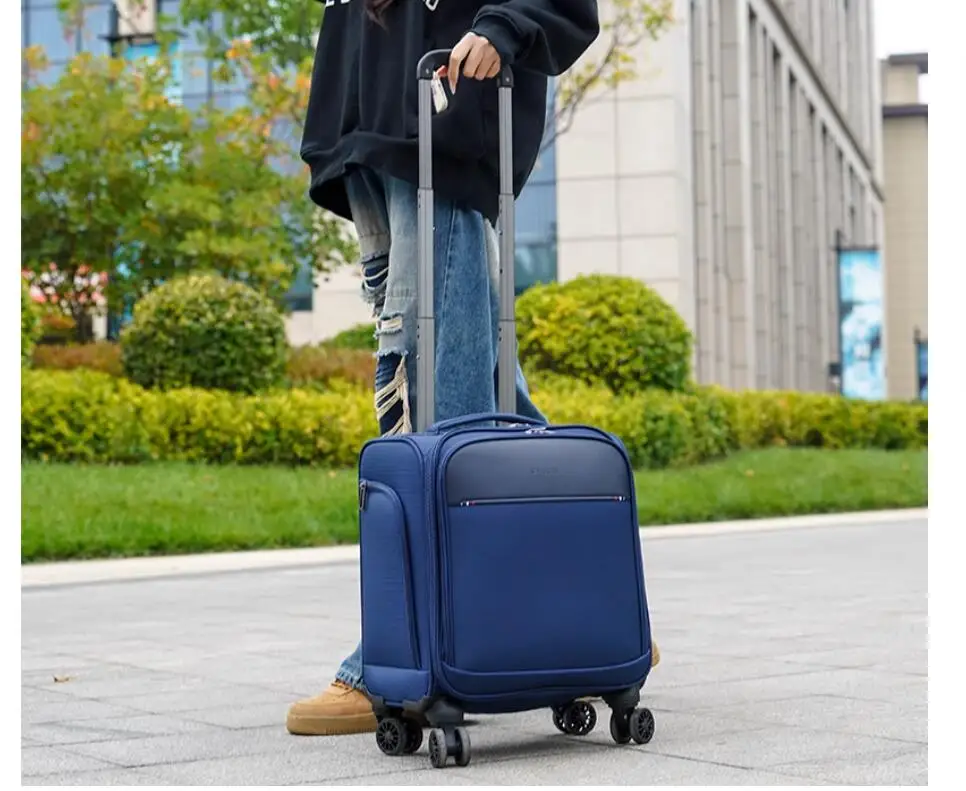 

Men Cabin Size Wheeld Carryon Hand Rolling Luggage Bag 4 Wheels 18 Inch Men Travel Rolling Suitcase Travel Spinner Luggage Bag