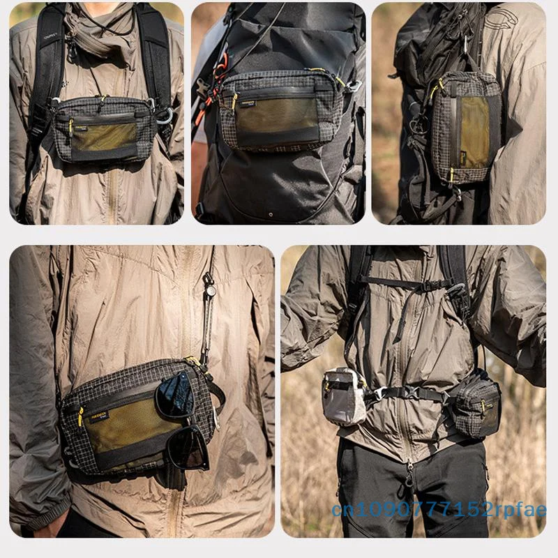 

1 Pc Nylon Mesh Waist Pack Phone Pocket And Quick-Adjust Strap Waterproof Multi Pocket For Cycling Running Hiking Camping