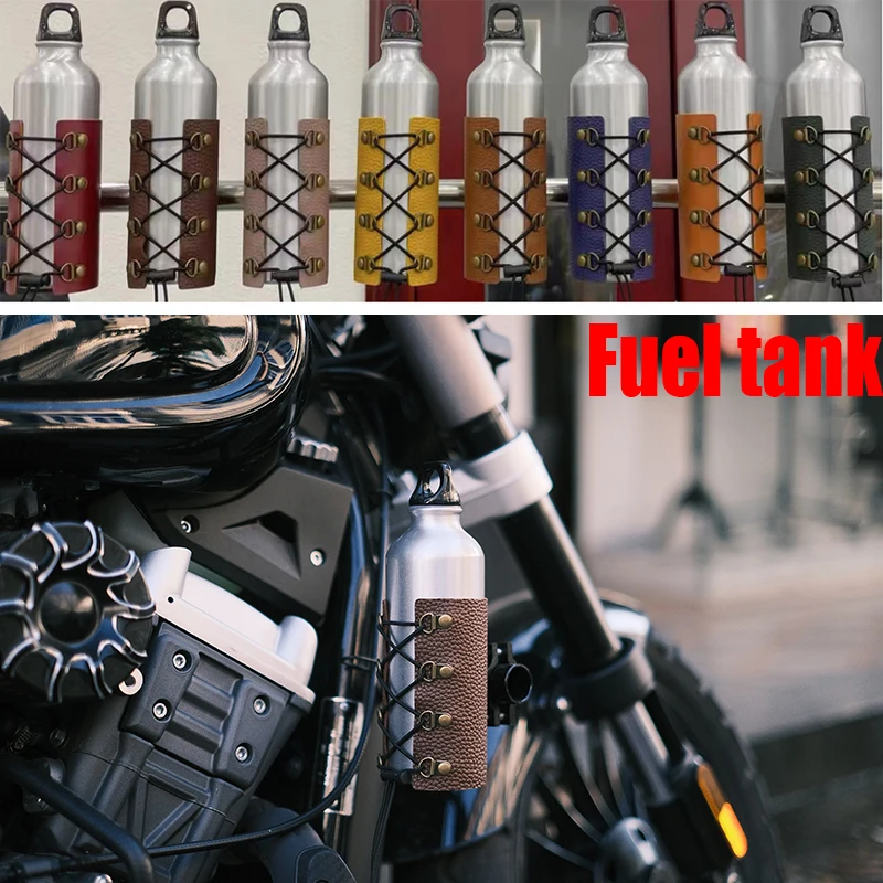 Cafe Racer Motorcycle 0.5L 304 Stainless Steel Fuel Bottle Outdoor Gasoline Tank For Bobber HONDA CB YAMAHA Chopper BWM Harley