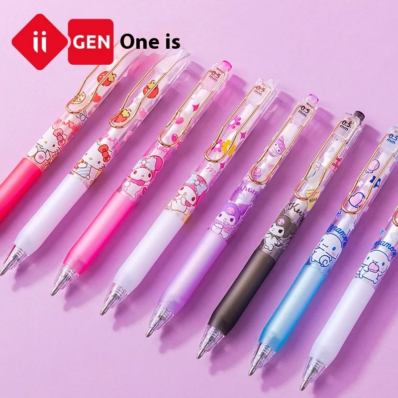 Iigen Stationery Sanrio Style Invisible Neutral Pen Student Lovely Originality Fluorescent Marker Pen Kuromi Melody Hello Kitty