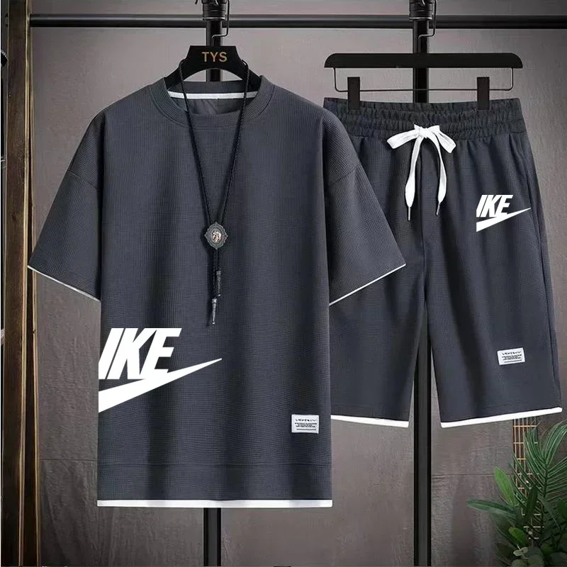 New summer men's casual short-sleeved T-shirt and shorts sportswear set, outdoo… - Image 3