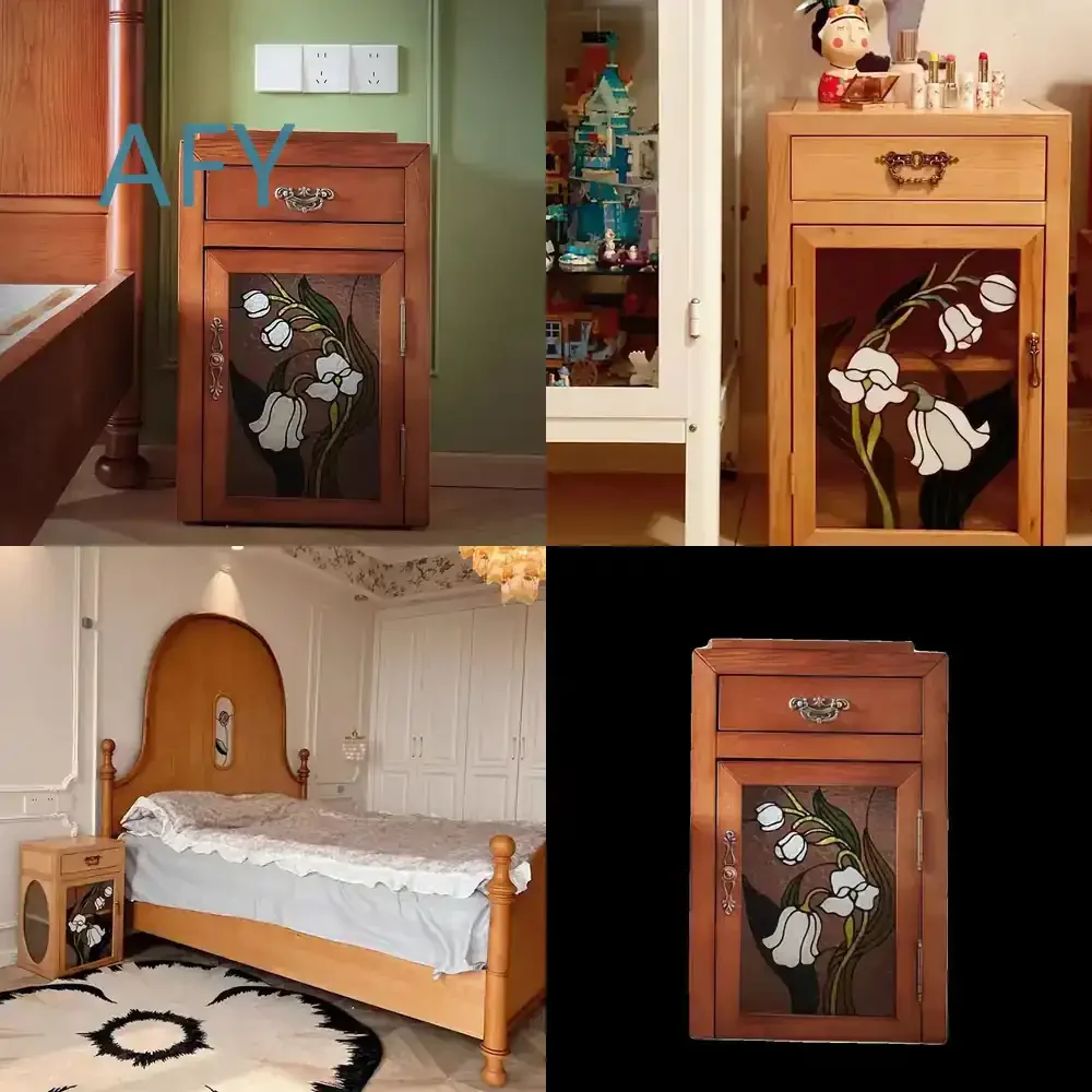 High Quality Modern Solid Wood Nightstand Bedside Table for Bedroom for IKEA for MUJI for West Elm for Target for Amazon