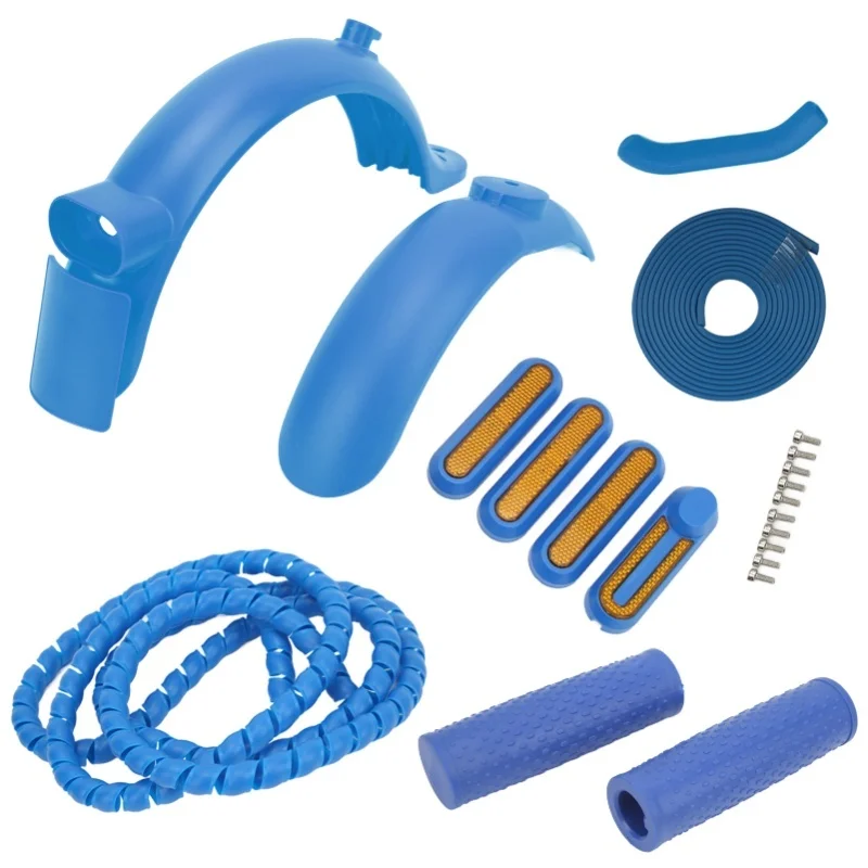 

For Xiaomi Electric Scooter Accessories Includes Rear Front Mudguard Side Cover Handbrake Silicone Cover Silicone Grip Blue