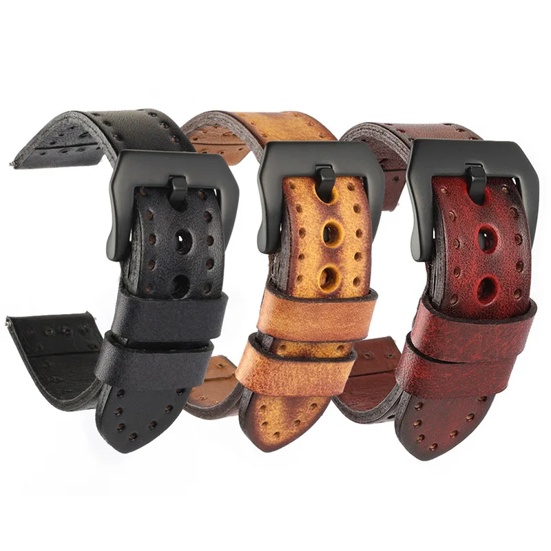 20mm-24mm-genuine-leather-watch-strap-for-casio-omega-european-american-style-man-matte-black-buckle-retro-cowhide-accessories