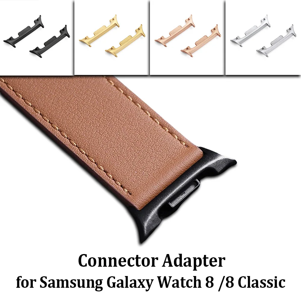 

1pair Stainless Steel Connector for Samsung Galaxy Watch 8 / 8 Classic Metal Adapter Accessories 20mm 22mm Watch Band Strap Link