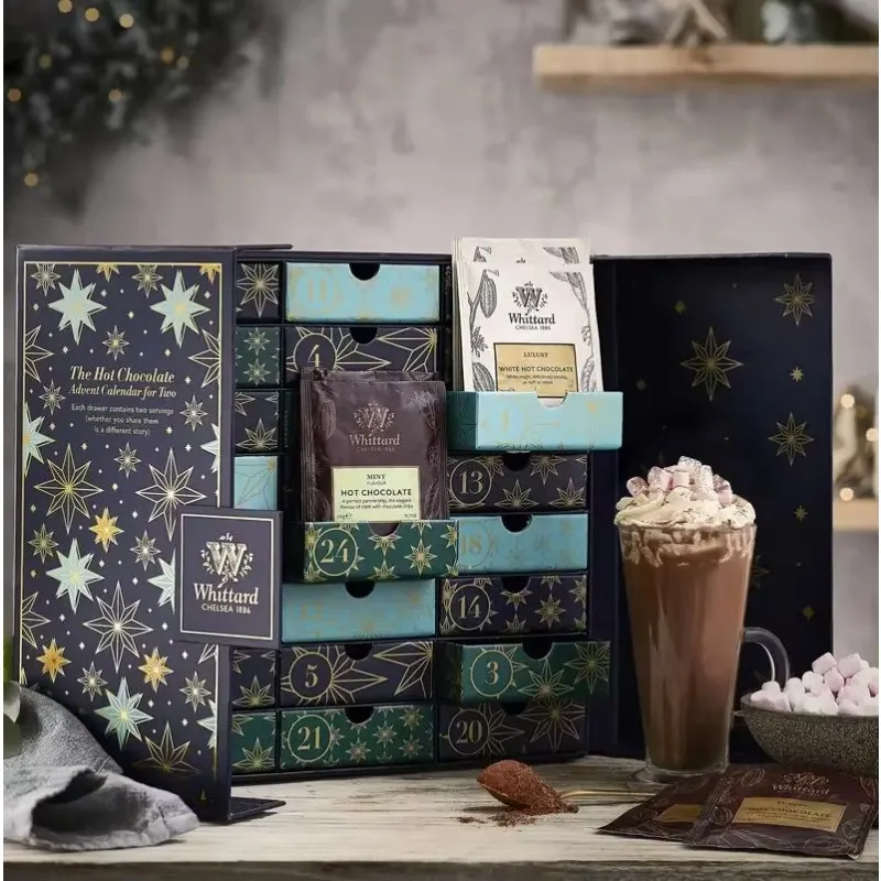 Customization.Luxury Customized 24-Drawer Advent Calendar Empty Cardboard Box Best Selling Chocolate Gift Box Best Embossing Pri