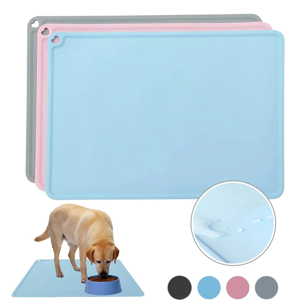 Quality Waterproof Non-slip Pet Mat for cats Color Silicone Pet Food Mat Pet Bowl Drinking Water Pad Dogs Feeding Mat Easy Clean