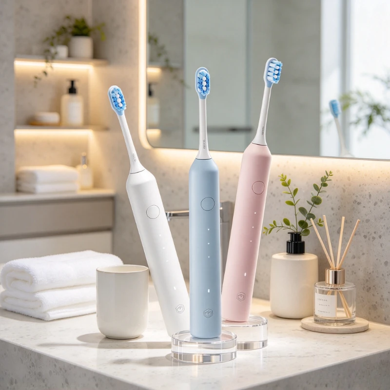 Sonic Electric Toothbrush Set, 3 Brushing Modes with 120 Day Battery Life, 2 Brush Heads, Travel Case for Student Oral Care