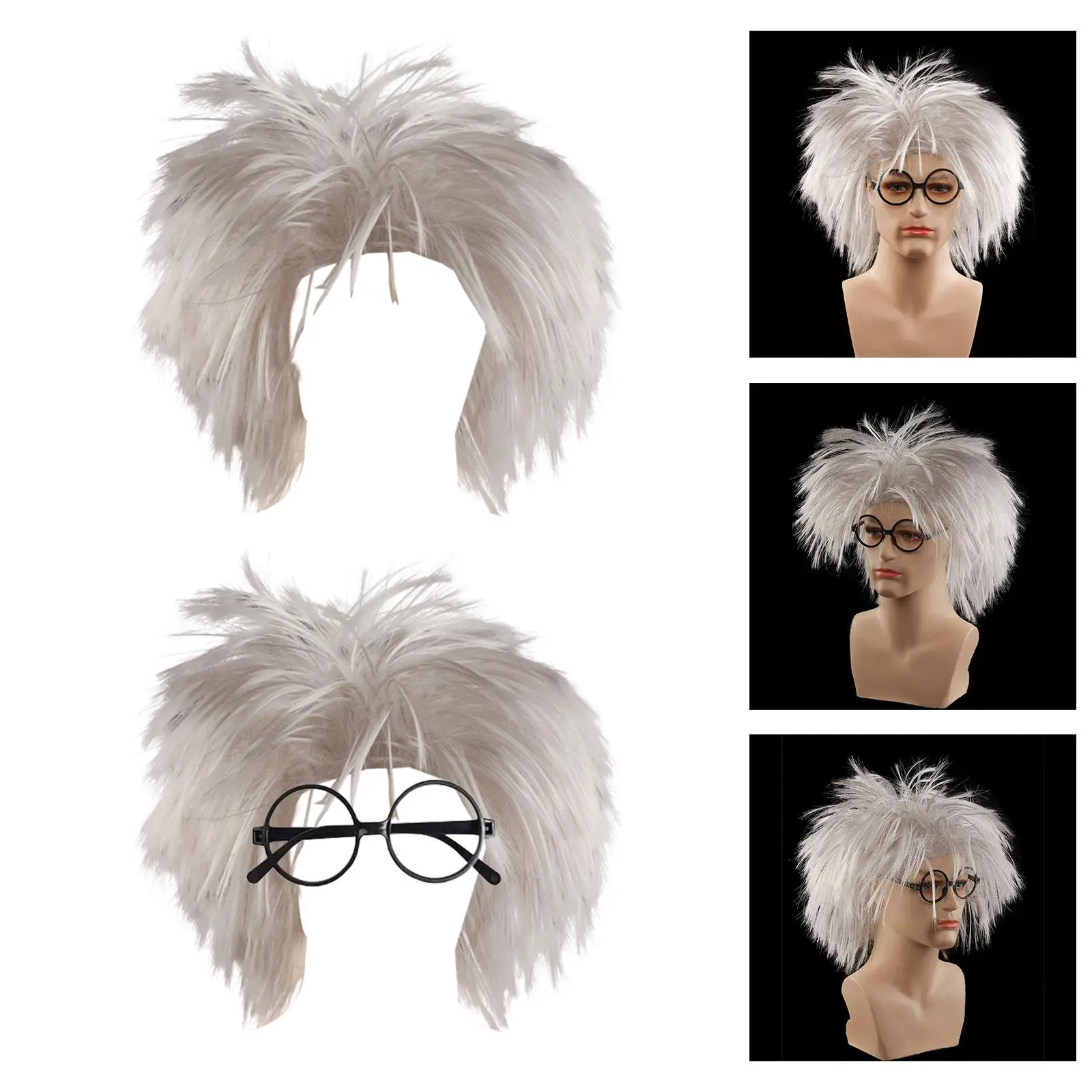 Old Man Wig Dressing up Cosplay Party Wig Halloween Costume Accessories Punk