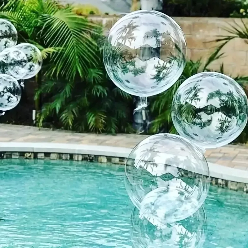 

Internet celebrity transparent stretch version double port Bobo balloon 11/12/16/18/20/24 inch Bobo balloon