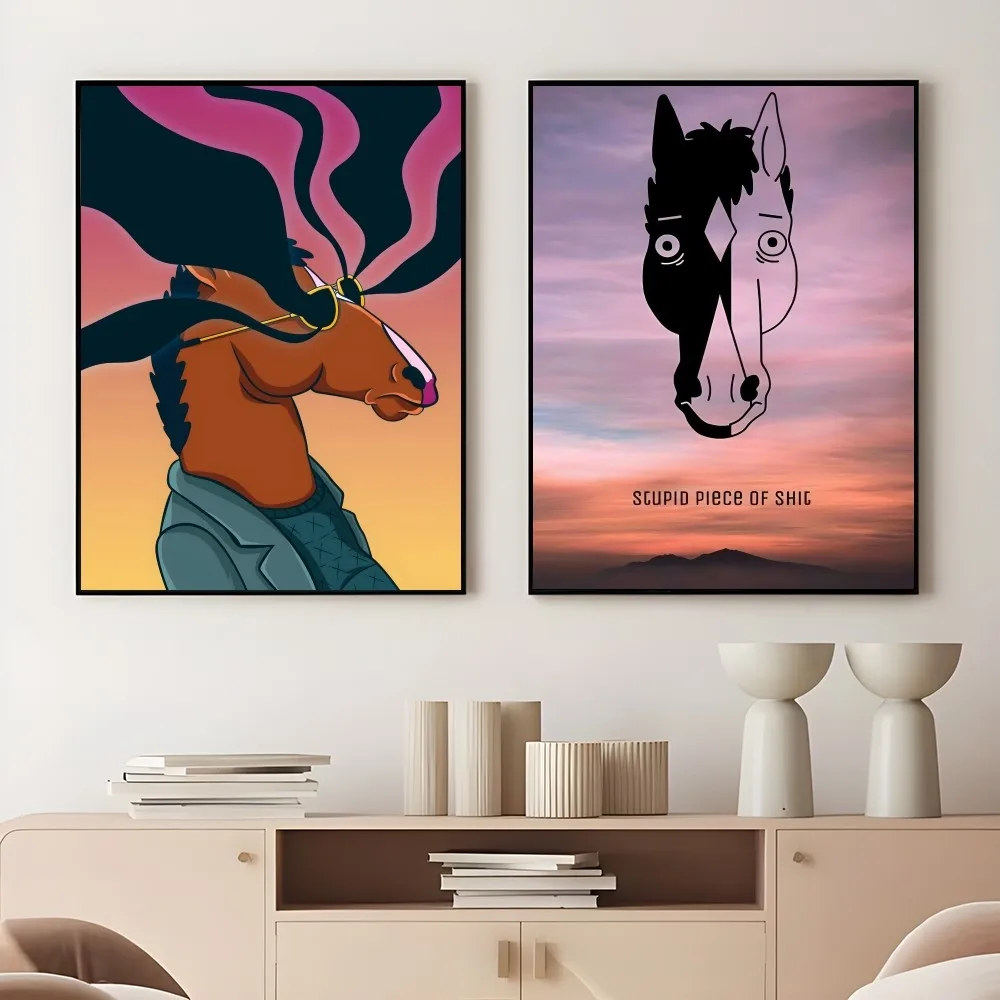 BoJack H-Horseman Anime Movie Cool Poster Cover Festive Canvas Painting Wall Bathroom Home Waterproof Mural