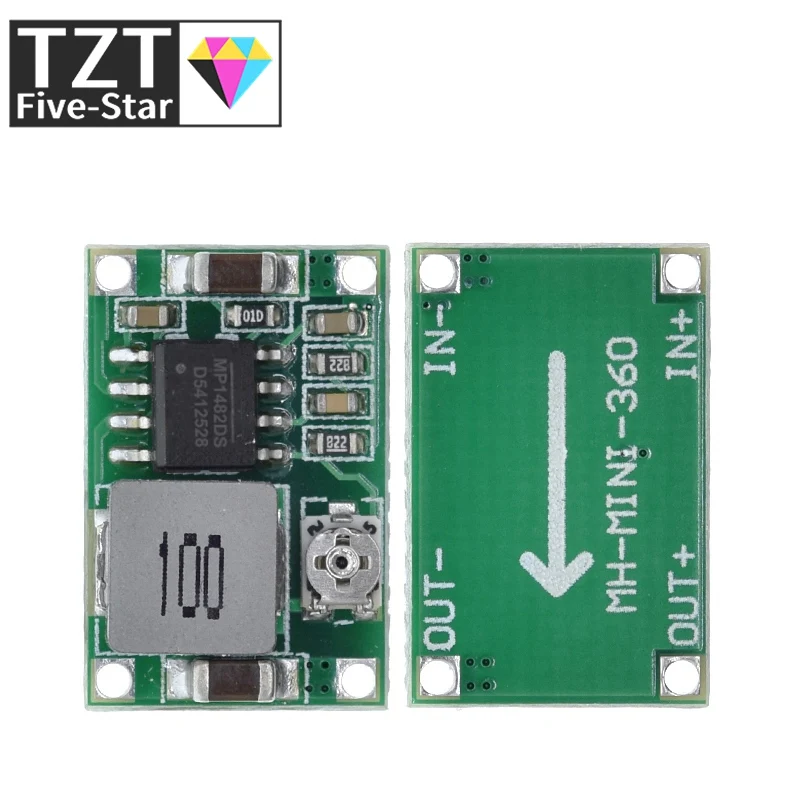 TZT 1/5/10PCS RC Flugzeug Modul Mini 360 DC Buck Converter Step Down Modul 4,75 V-23 V zu 1V-17V LM2596 2A 17x11x3,8mm – Detail 5
