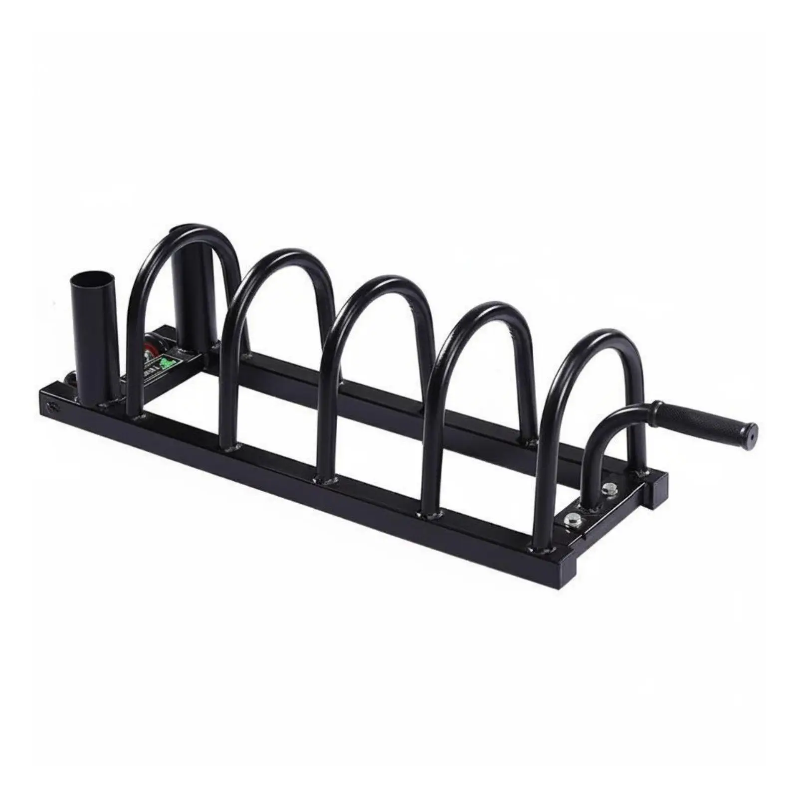 Barbell and Plate Storage Rack Large Capacity Movable Fitness Disc Stand Wheels Weight Tree Stand for Home Gym