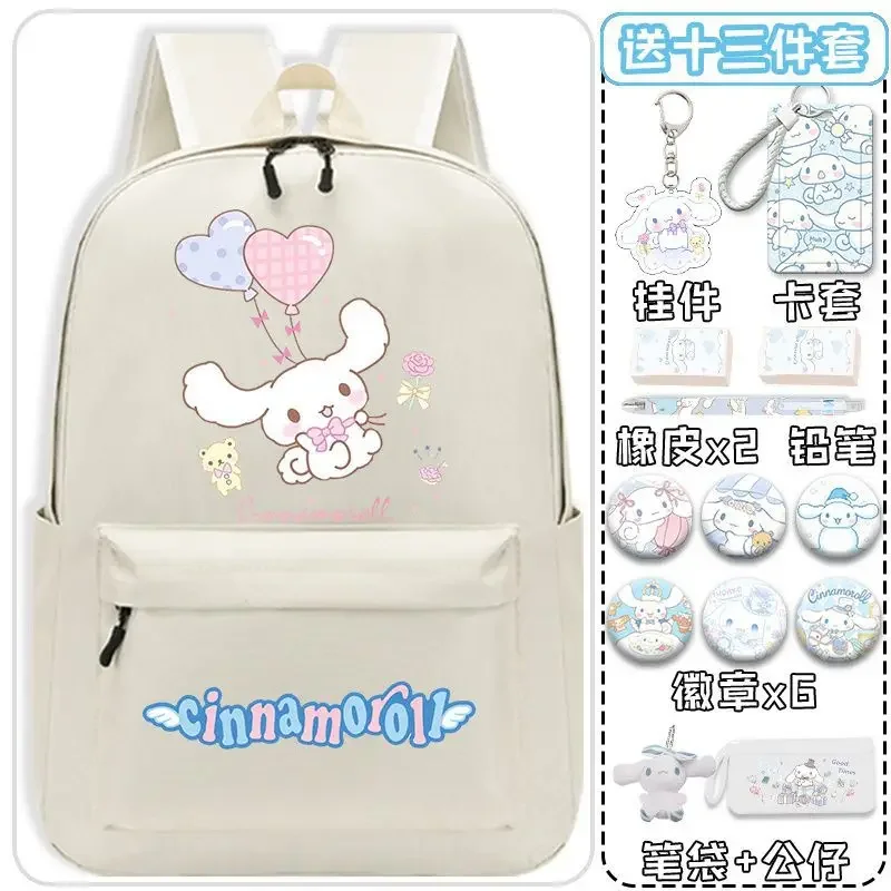 Sanurgente-Cartable léger pour enfants, Cartable Babycinnamoroll, Sac à dos de dessin animé mignon, Grande capacité, Étudiant, Fille, Cinnamoroll, Nouveau