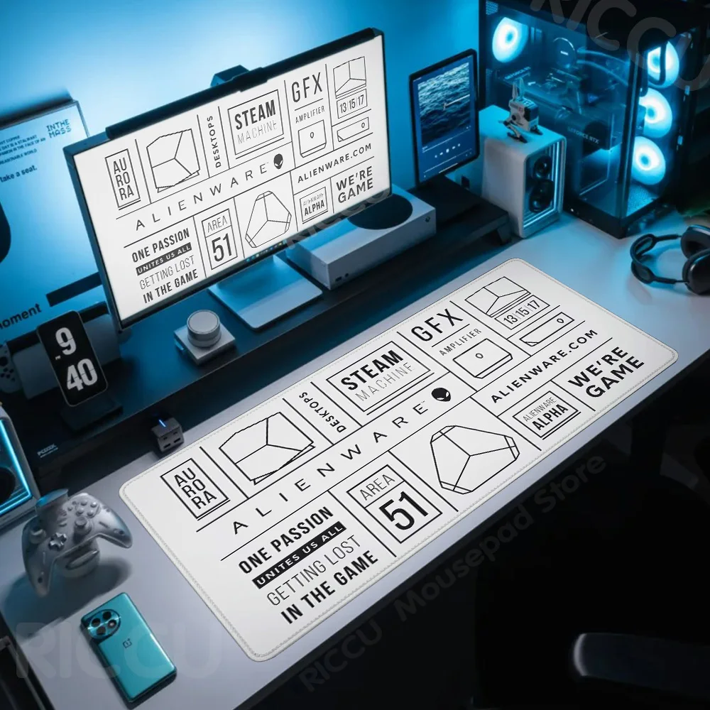 PC peripherals Computer Mousepad Alienware Non-slip Gaming simple Mat Oversized Stitch Keyboard Mouse Pad Laptop Office Carpet