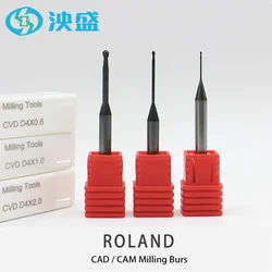 Dental Cad Cam Zirconia Wax PMMA Roland Tungsten Carbide CVD Milling Burs