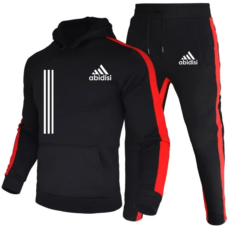 2024 Men\'s hooded jumper + sweatpants fashion two-piece selling casual autumn and winter jogging outdoor sports suit