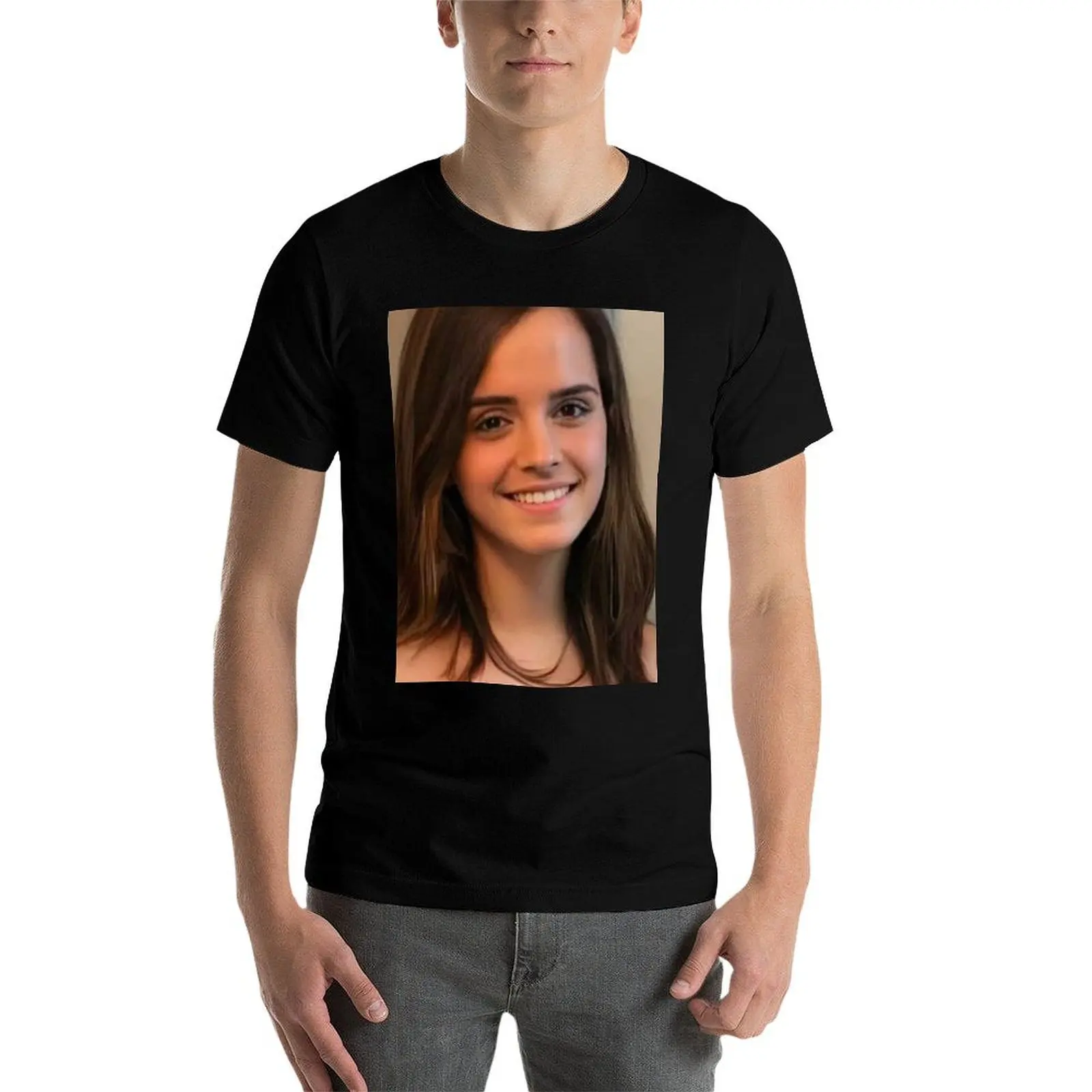 إيما واتسون - تي شيرت ملصق تي شيرت رجالي عادي تي شيرت للرجل جرافيك سيارات تي شيرت