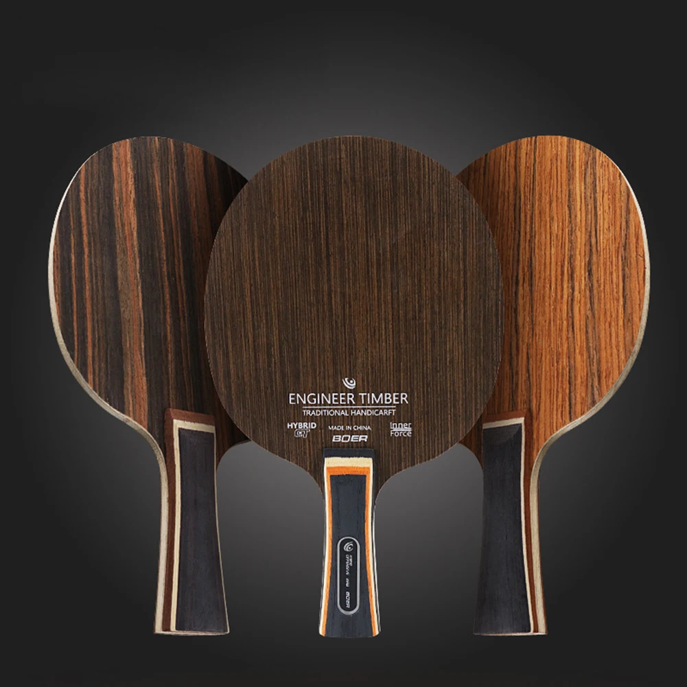 1PC Table Tennis Blade Ebony Dalbergia Pingpong Racket Bottom Plate 5-Ply 6.2mm Ping Pong Paddle Board Bat Racquet Long Handles