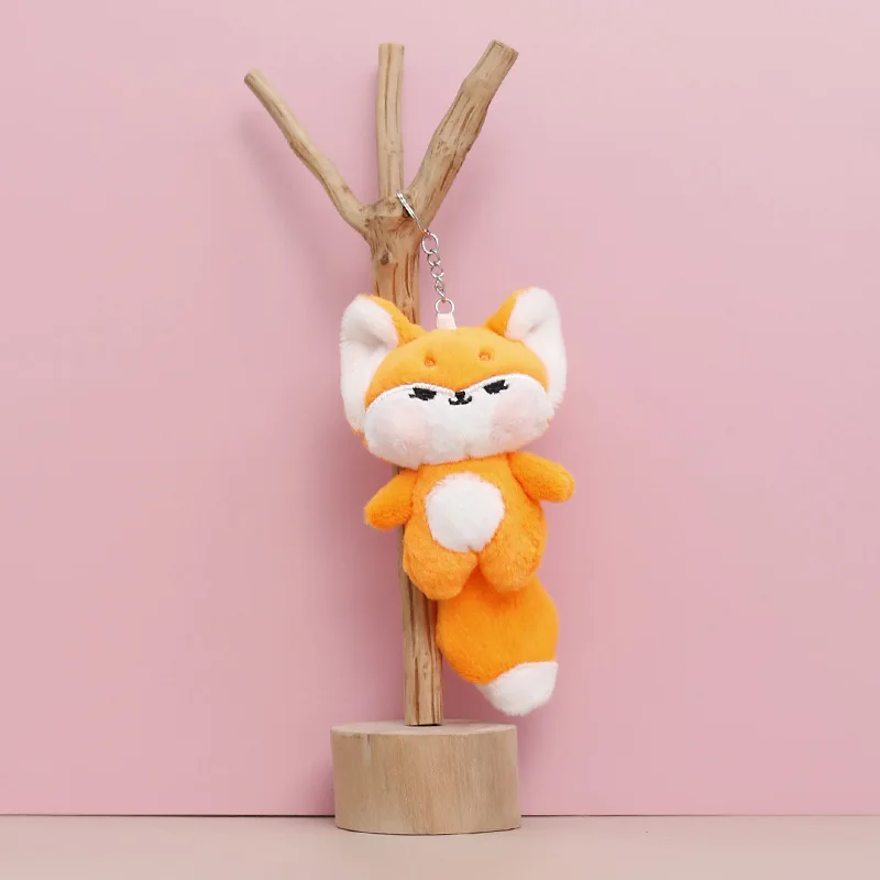 New Kawaii Cute Blush Face Fox Plush Toys Children Cartoon Animals Stuffed Plush Keychain Pendant Bag Charm Gift For Kids Girls