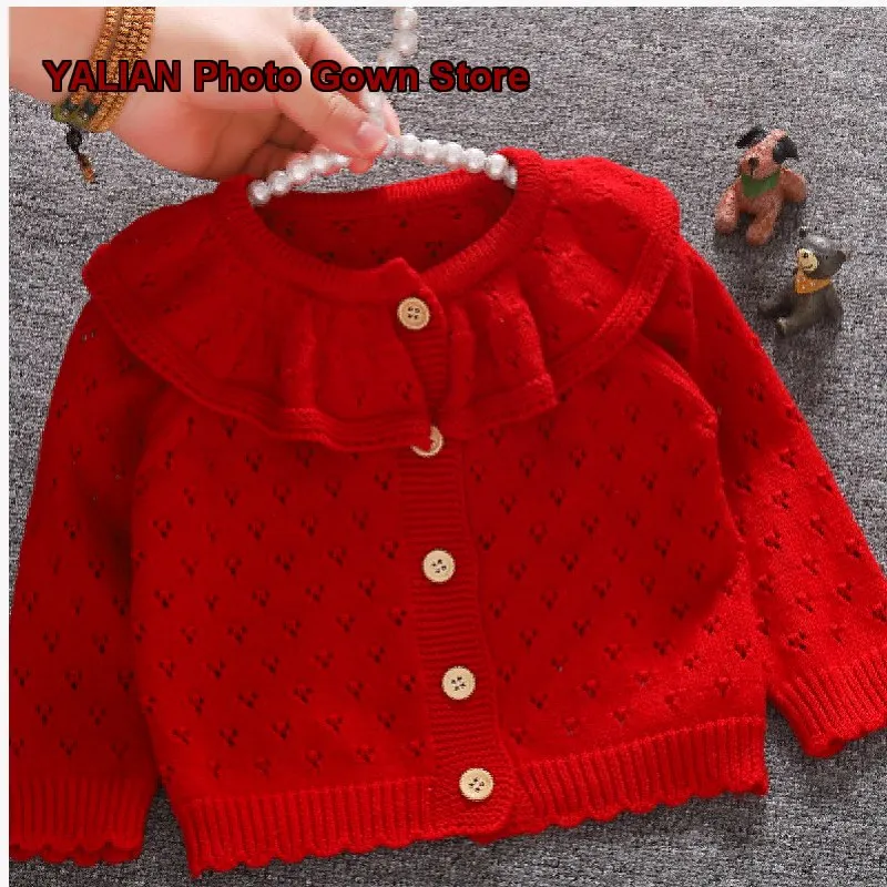 Baby Girl Infant Knit Cardigan Autumn Spring Thin Breathable Soft Animal Pattern Girls