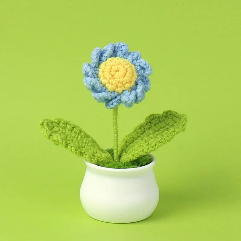 Plante en pot marguerite, jouets mignons, plantes blanches, jaunes, rouges et bleues, jouets de dessin animé en peluche pour garçons et filles, cadeau de noël et d'anniversaire
