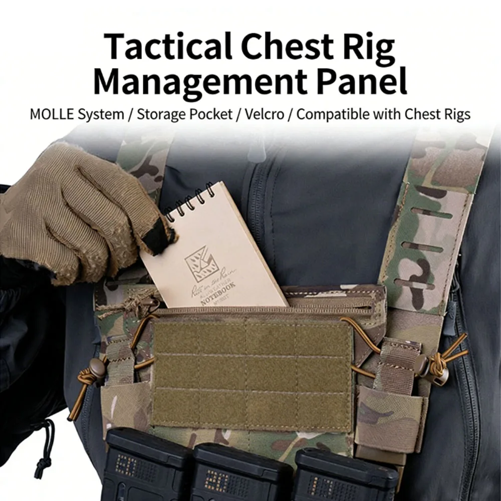 Tactical Chest Rig Panel with MOLLE Holder Style ,Hunting Airsoft Chesty Navigation Front Panel Expansion Gear