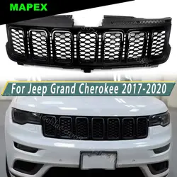 For Jeep Grand Cherokee 2017-2020 Front Bumper Upper Grille Grill Black Trim
