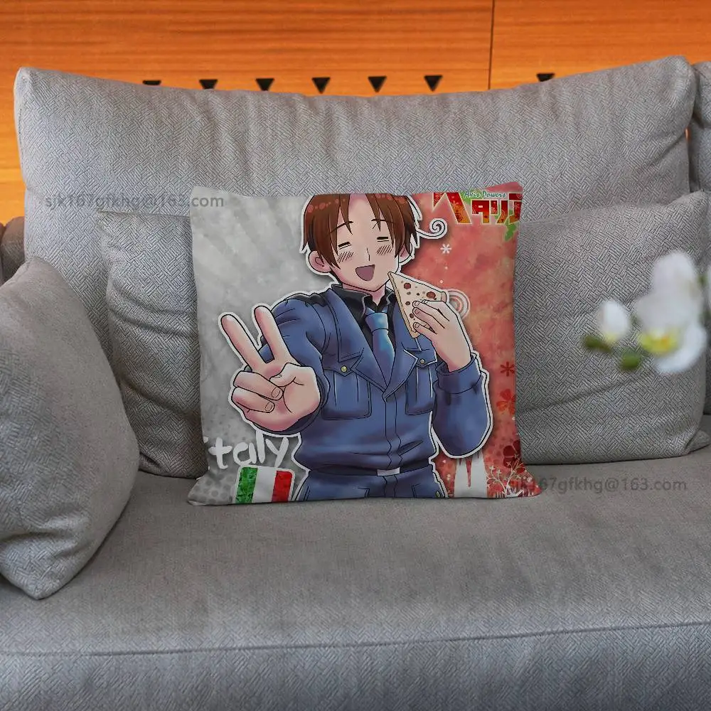 Hetalia Axis Powers Anime Pillow Case Sofa Living Room Bedroom Headboard Backrest Cushion Square Cushion Nap Time