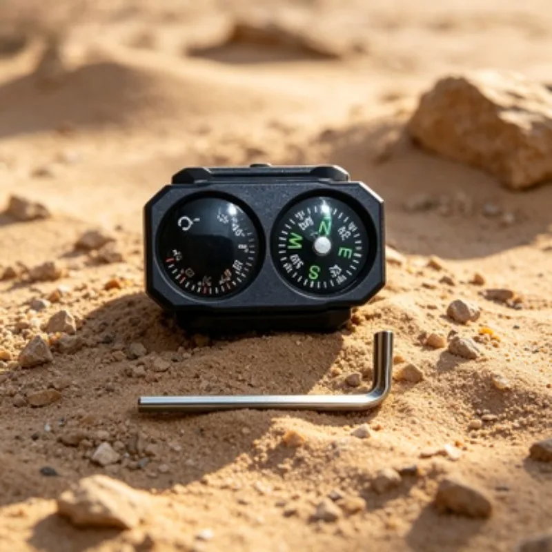 Portable Nylon Integrated Compass Thermometer Clear Dial Outdoor Daily Travel Toy Accessory