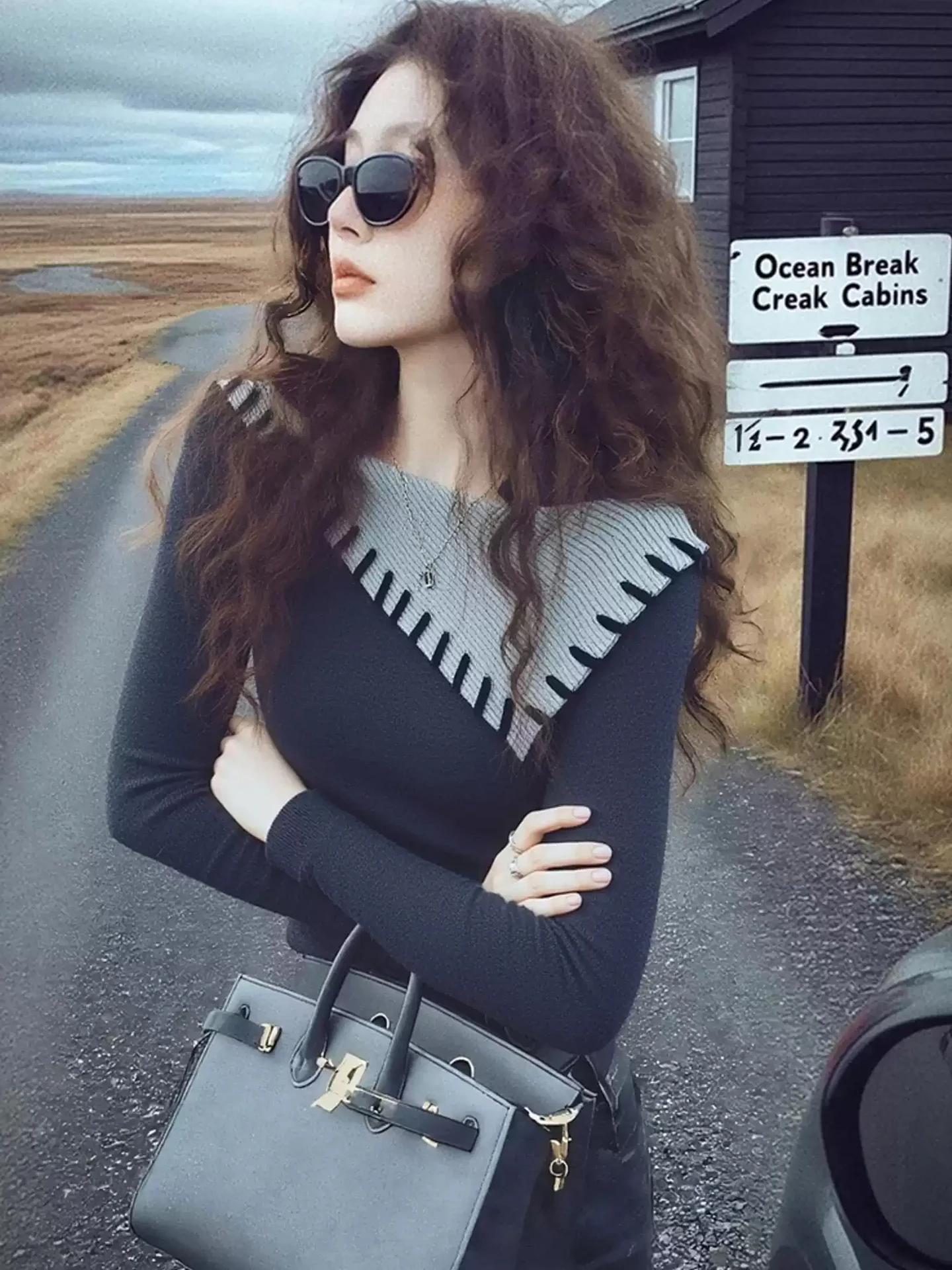 

Faionable Knitted Sweater Long Sve Slim Fit Overhead Colion Color Winter New Arrival Women's Soft Korean Sle Top