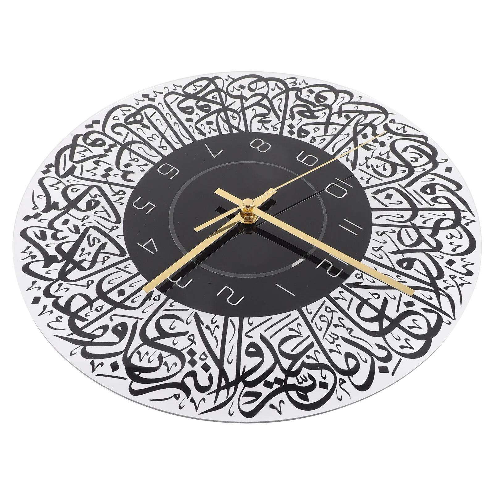 

Calligraphy Wall Modern Simple Islamic Bedroom Clock Silent Clock Wall Acrylic UV HD Study Room Decor Eid Mubarak Gift