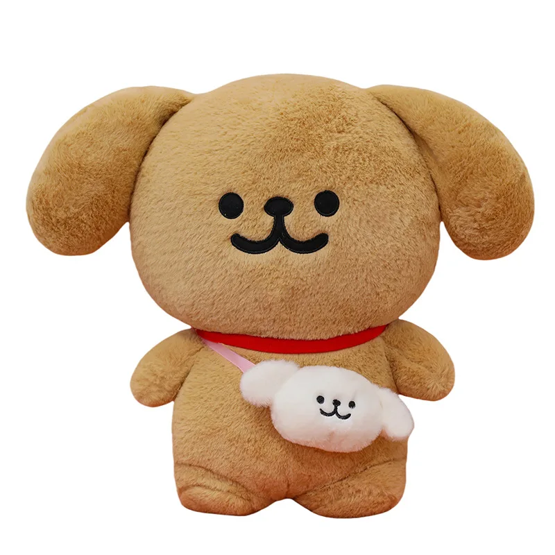 Muñeco de peluche de perro de línea Kawaii, bonito bolso de transporte de perro de línea de Anime, almohada suave de estilo para niños, regalo de cumpleaños y Navidad para niñas