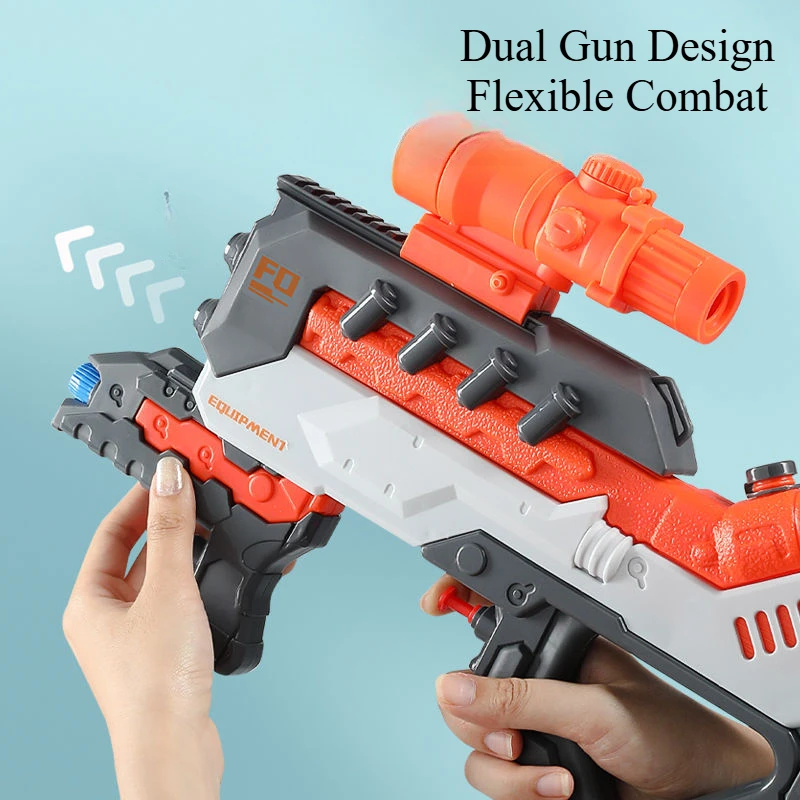 Pistolet à eau déformable à trois buses pour enfants, jouets d'extérieur, plage, piscine, jeu de combat, pistolet à eau d'été pour enfants, garçon et fille, cadeau