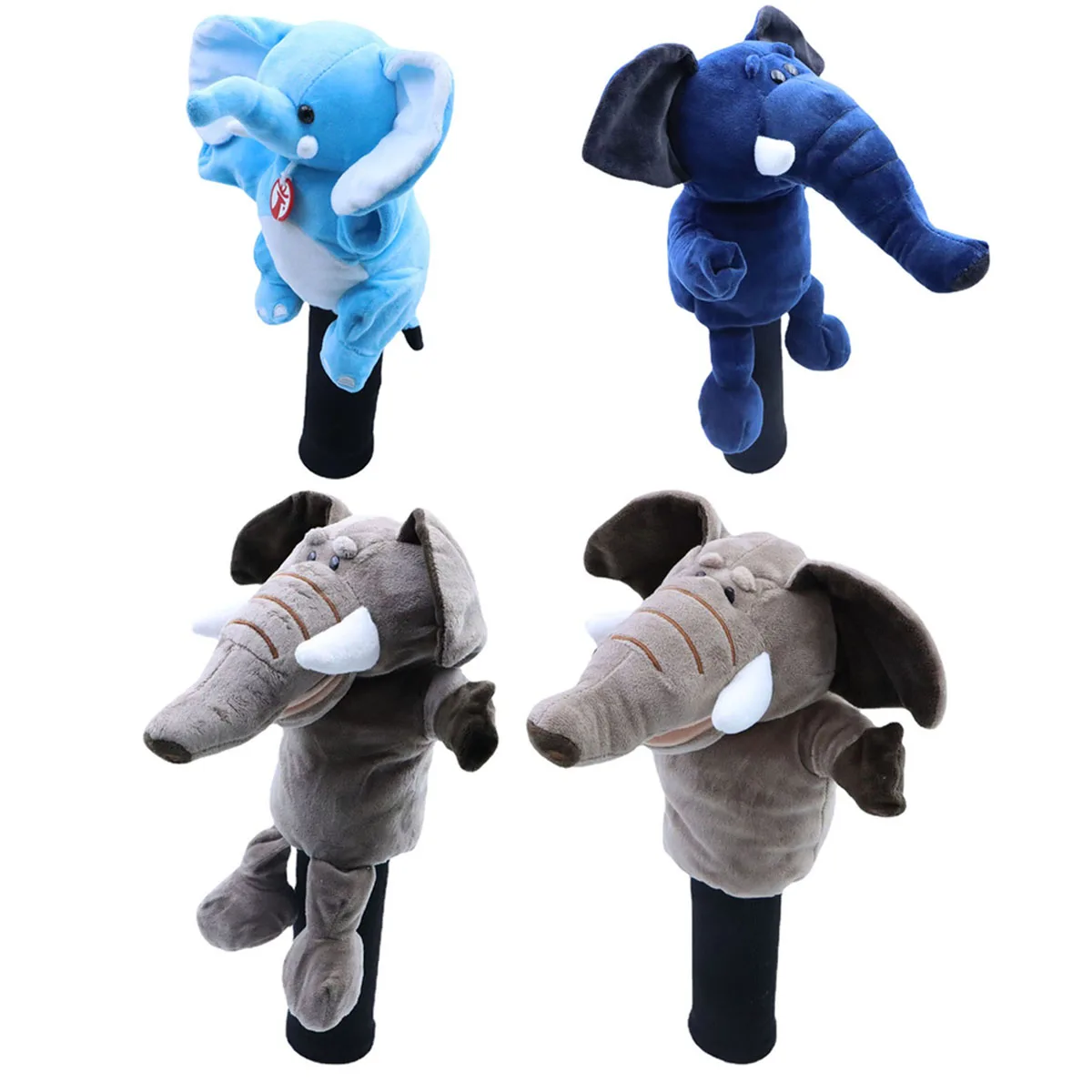 Elephant Plush Golf Headcover for Driver Fairway Golf Head Cover Protector Cover for Men and Women Golf Mascot Novelty Gifts